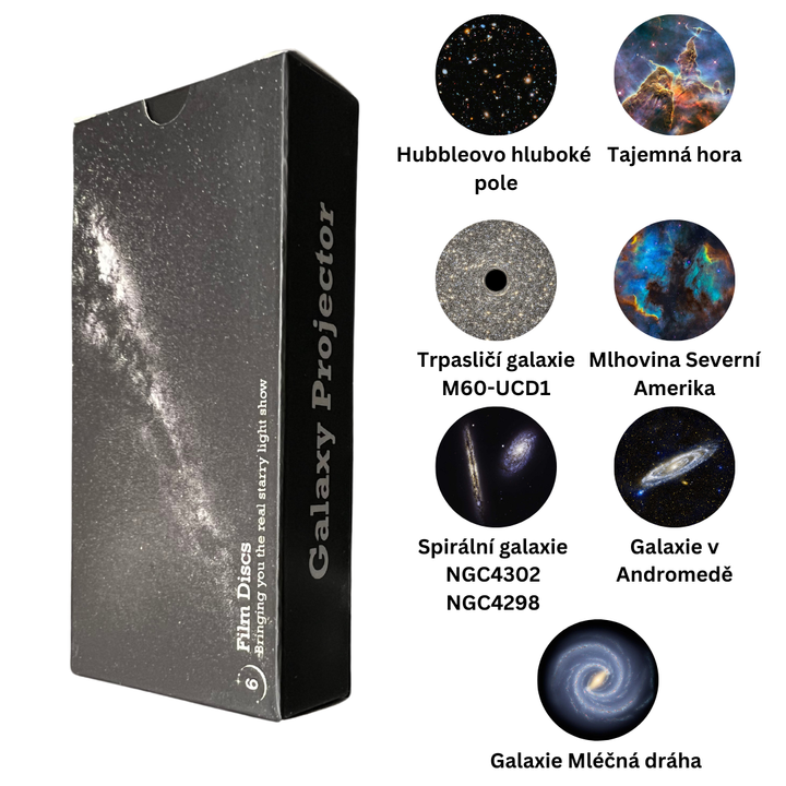 Doplňujúca sada kaziet pre projektor galaxie v štýle kozmonauta (4. generácia) | 7 kaziet so snímkami v HD kvalite