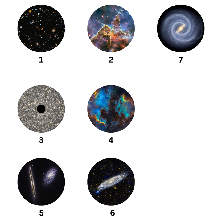 Doplňujúca sada kaziet pre projektor galaxie v štýle kozmonauta (4. generácia) | 7 kaziet so snímkami v HD kvalite