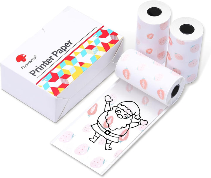 Náhradní samolepící štítky s jahodami do tiskárny PHOMEMO T02, M02 | 50 mm x 3,5 m