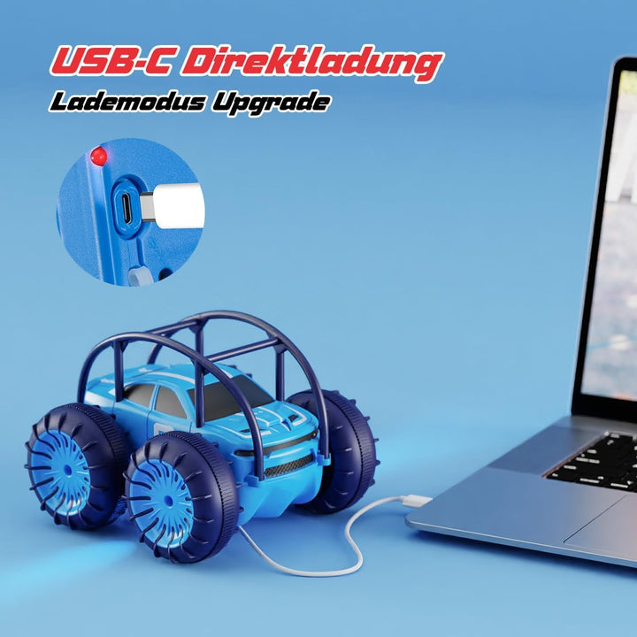 MaxTronic RC vodeodolné kaskadérske auto s LED svetlami a 360 ° triky
