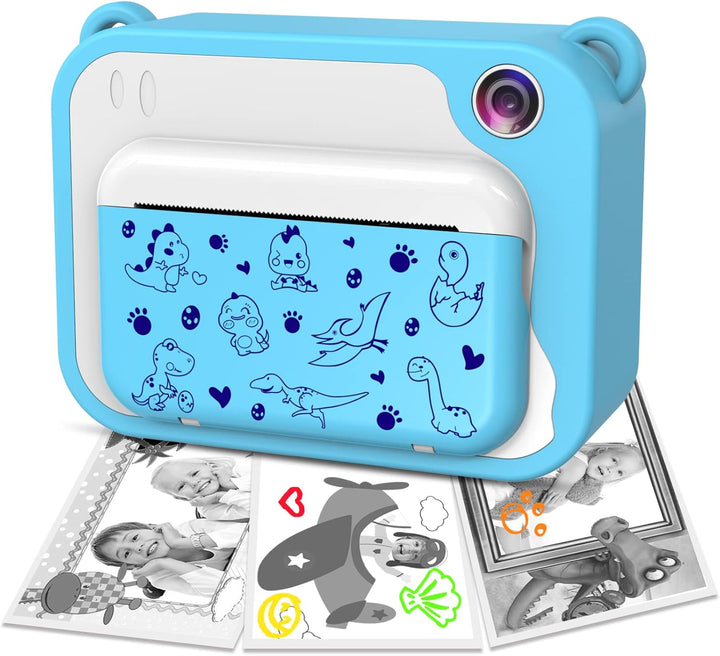 Uleway Dětský instantní fotoaparát s okamžitým tiskem, modrý
