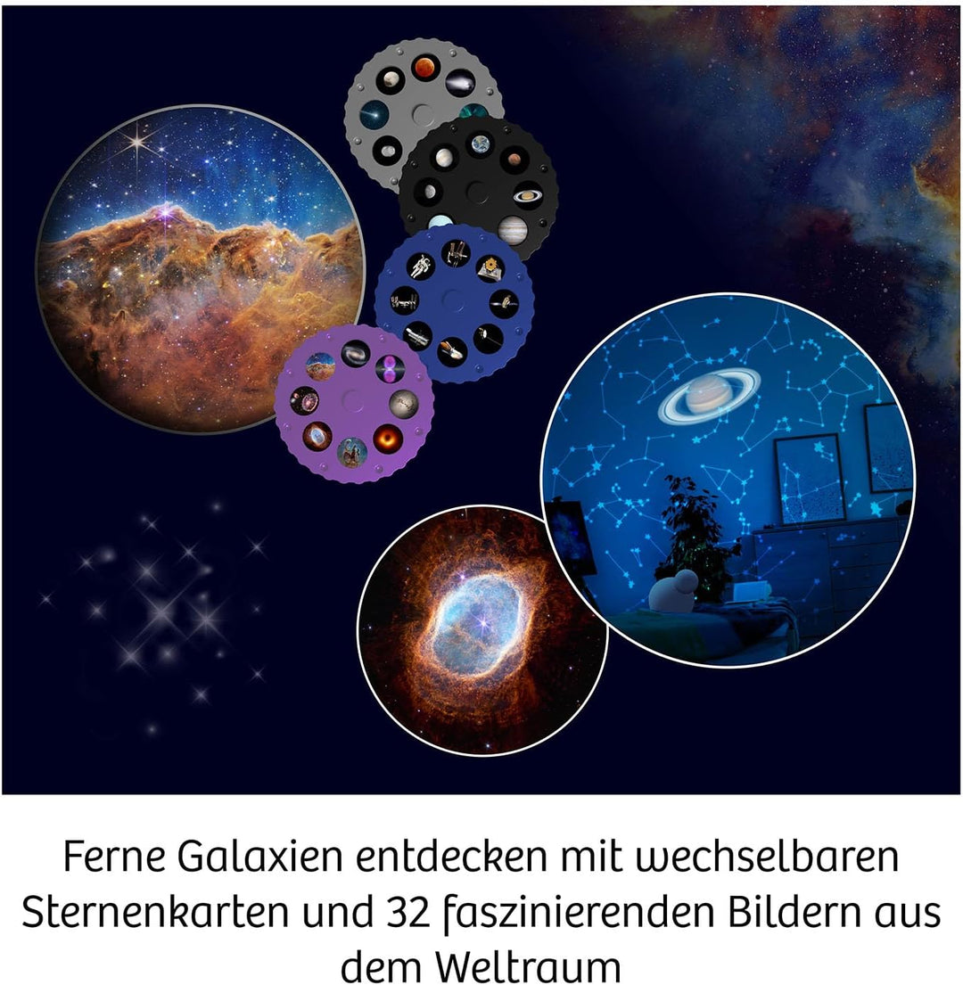 KOSMOS Domáce planetárium s duálnym projektorom | 32 vesmírnych snímok, mapy hviezdnej oblohy