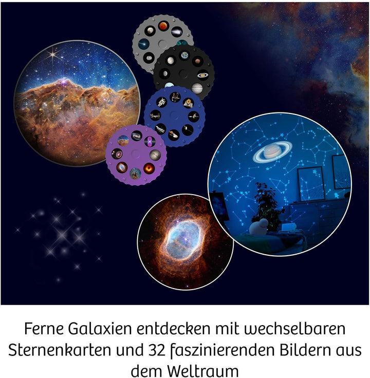 KOSMOS Domáce planetárium s duálnym projektorom | 32 vesmírnych snímok, mapy hviezdnej oblohy