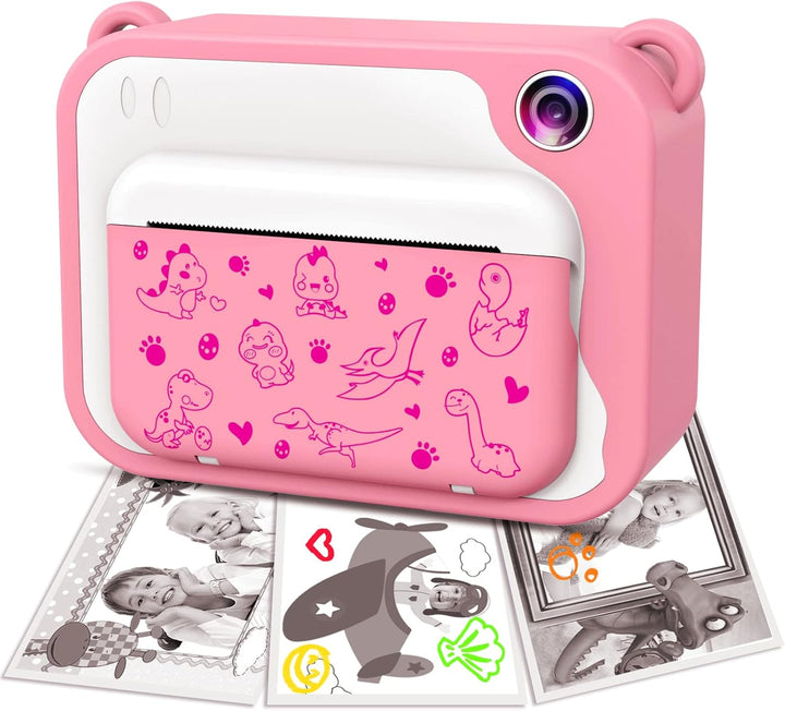 Uleway Dětský instantní fotoaparát s okamžitým tiskem, růžový