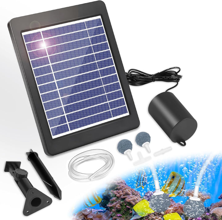 Fapiere Solárny prevzdušňovač jazierka 4 W – s batériou 2200 mAh, 3 režimy prevádzky