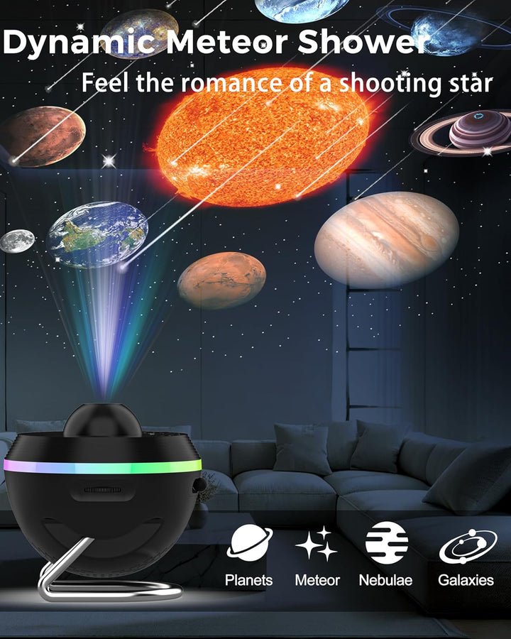 Projektor galaxie s funkciou meteoritu (5. generácia) | Domáce planetárium - 13 kaziet so snímkami v 4K kvalite