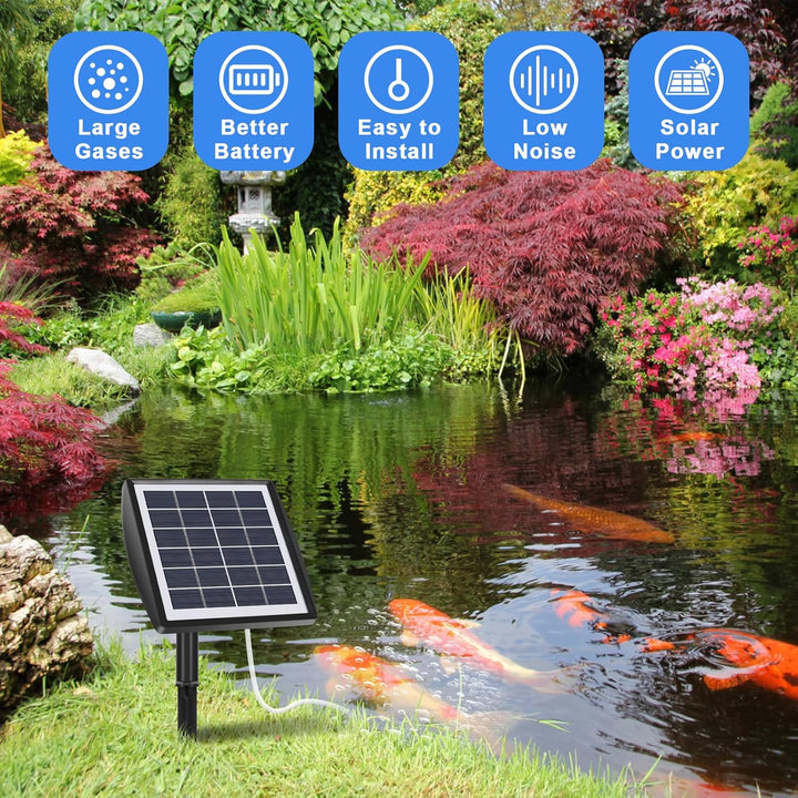 Fapiere Solárny prevzdušňovač jazierka – 2200 mAh batérie, 2 režimy, 2 W