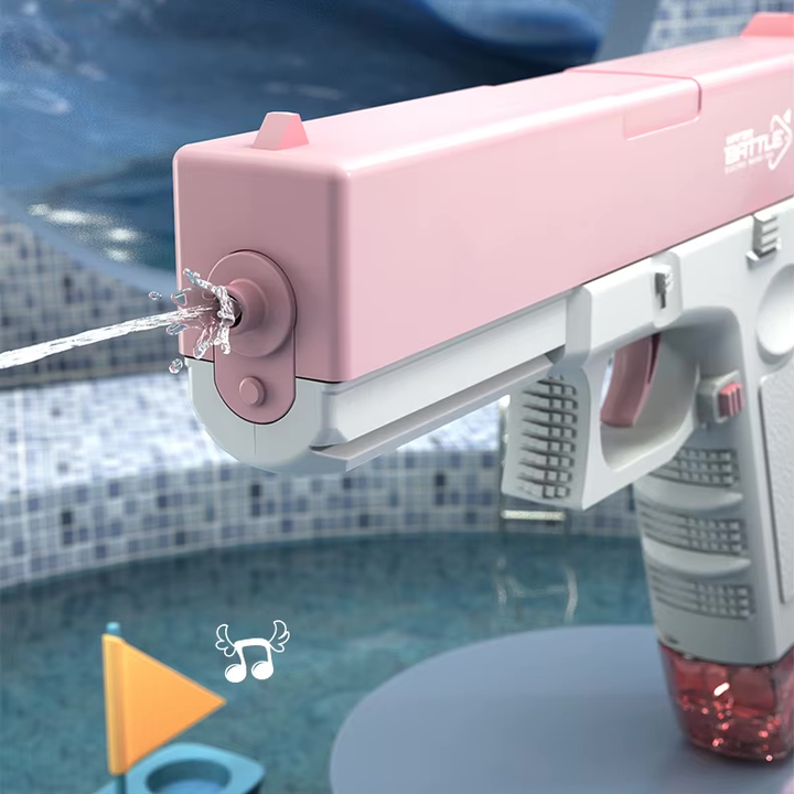 GLOCK Elektrická vodná pištoľ pre deti | Dlhý dostrel, 2 zásobníky, automatické strieľanie