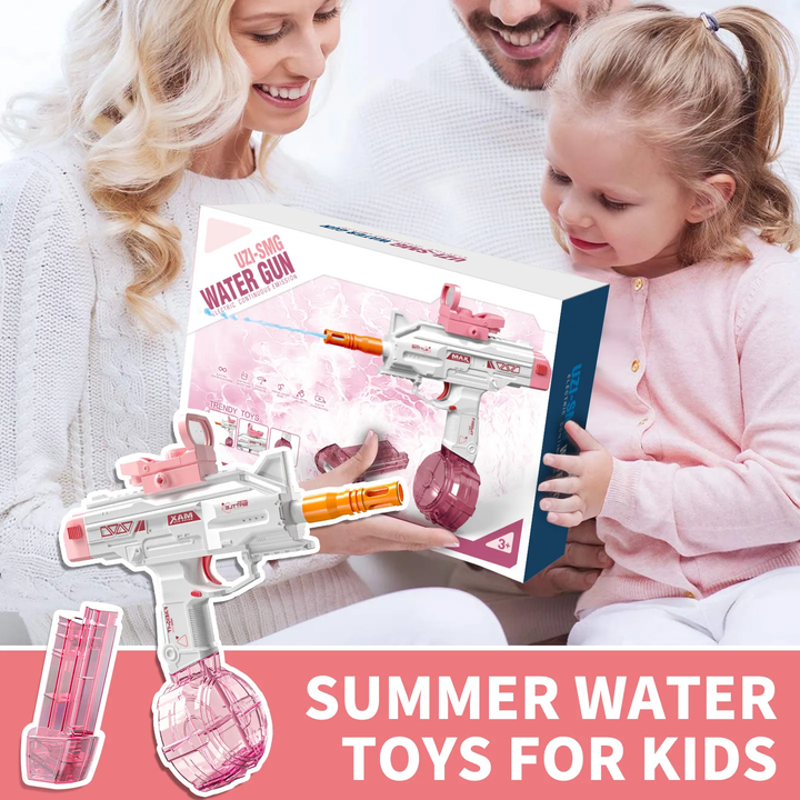 UZI-SMG Elektrická vodná pištoľ pre deti | Dlhý dostrel, 2 zásobníky