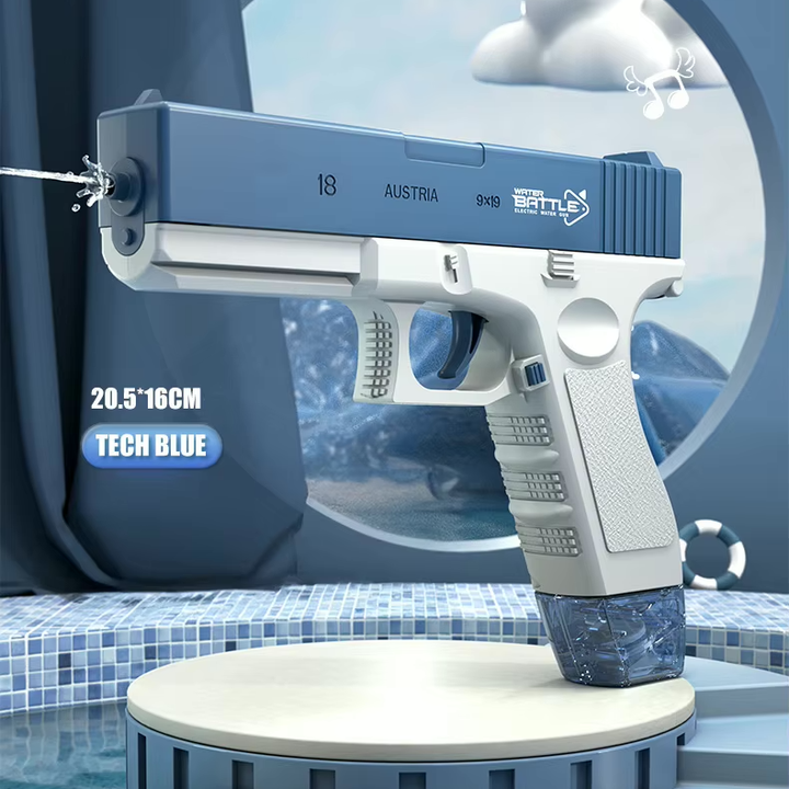 GLOCK Elektrická vodná pištoľ pre deti | Dlhý dostrel, 2 zásobníky, automatické strieľanie