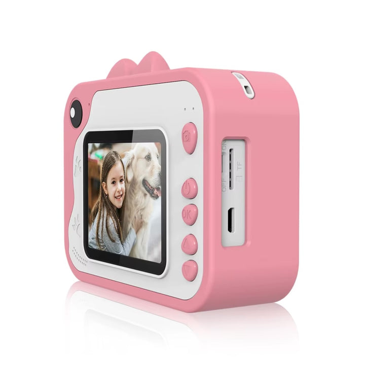 Uleway Dětský instantní fotoaparát s okamžitým tiskem | Motiv dinosaurů, růžová