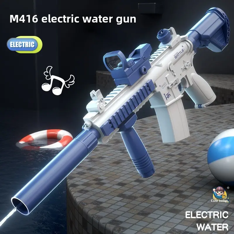 M416 Elektrická vodná pištoľ pre deti | Zabudovaný 370 ml zásobník, dostrel až 10 m