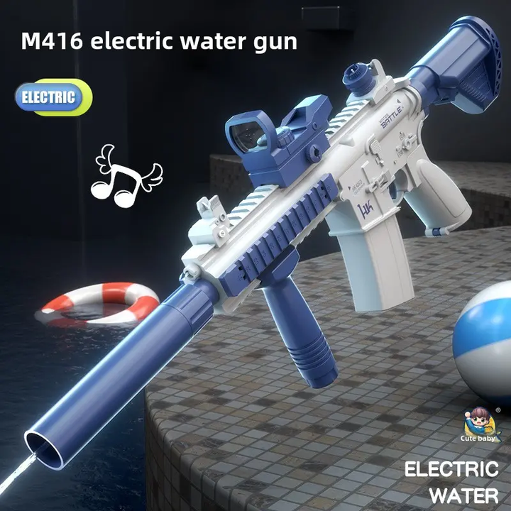 M416 Elektrická vodná pištoľ pre deti | Zabudovaný 370 ml zásobník, dostrel až 10 m