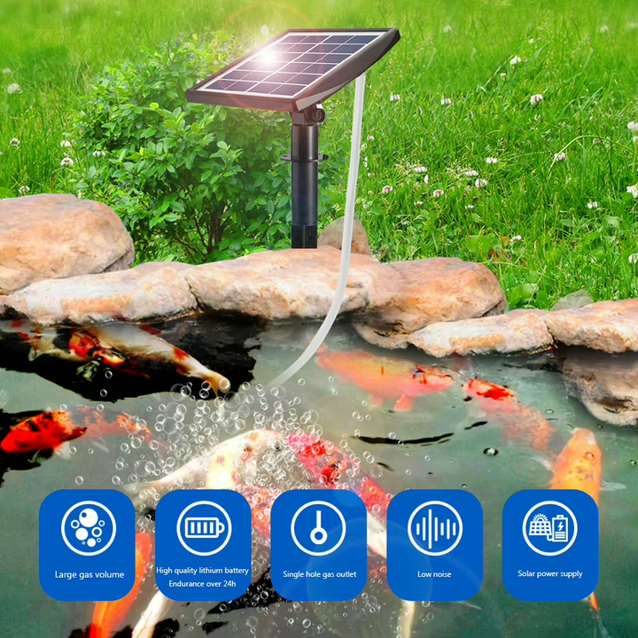 Fapiere Solárny prevzdušňovač jazierka – 2200 mAh batérie, 2 režimy, 2 W