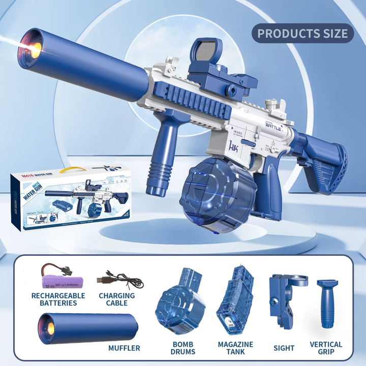 M416 Elektrická vodní pistole | dostřel až 10 m, 2 zásobníky, automatické střílení