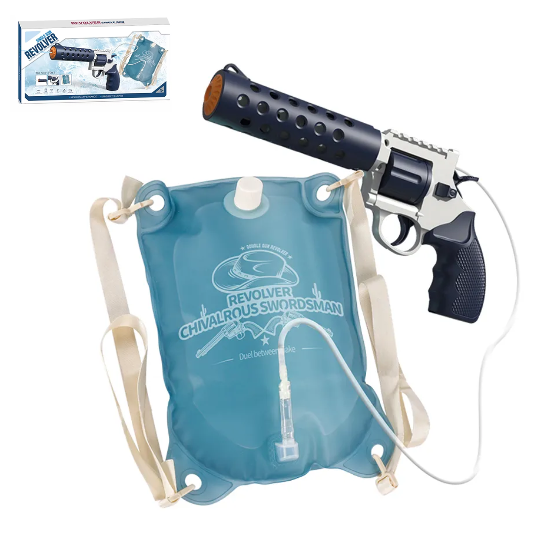 REVOLVER Elektrická vodní pistole | 1,2L zásobník, 6–8m dostřel, automatické střílení