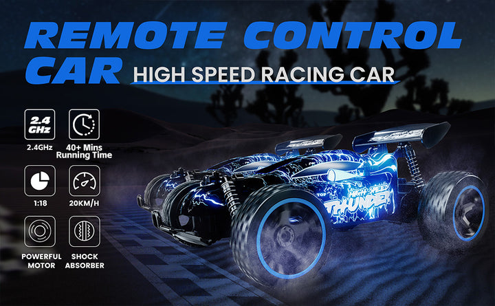 Tecnock RC závodní buggy 1:18 – s LED osvětlením a rychlost až 20 km/h