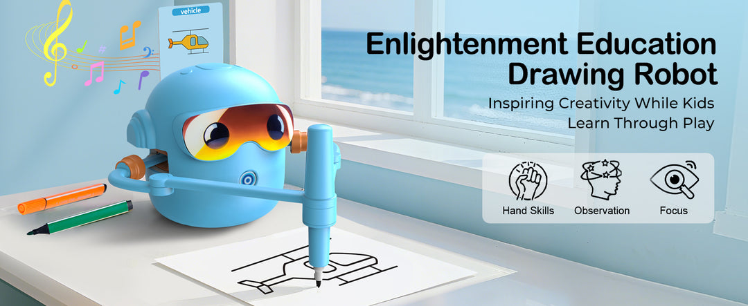 Thinkaroo Kreslící robot pro děti – interaktivní výuková hračka s hudbou a 100 kartami