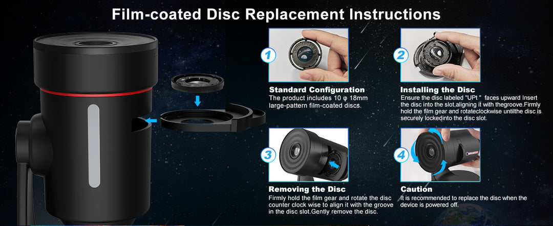 Projektor galaxie 8. generácie - 10 kaziet so snímkami v 4K kvalite