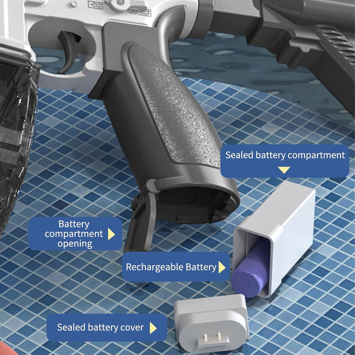 M416 Elektrická vodná pištoľ | dostrel až 10 m, 2 zásobníky, automatické strieľanie