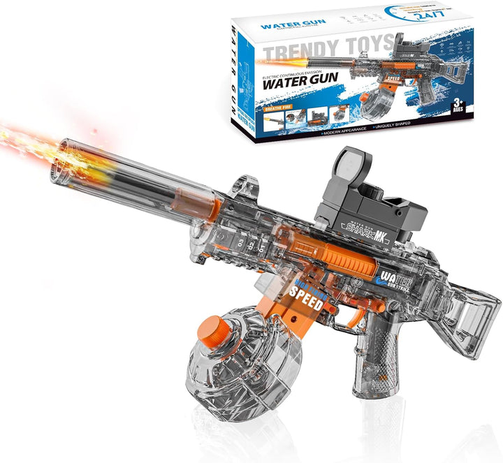 BATTLE Elektrická vodní pistole UMP45 – světelné efekty, dostřel 8–10 m, 350 ml zásobník, 500 mAh baterie