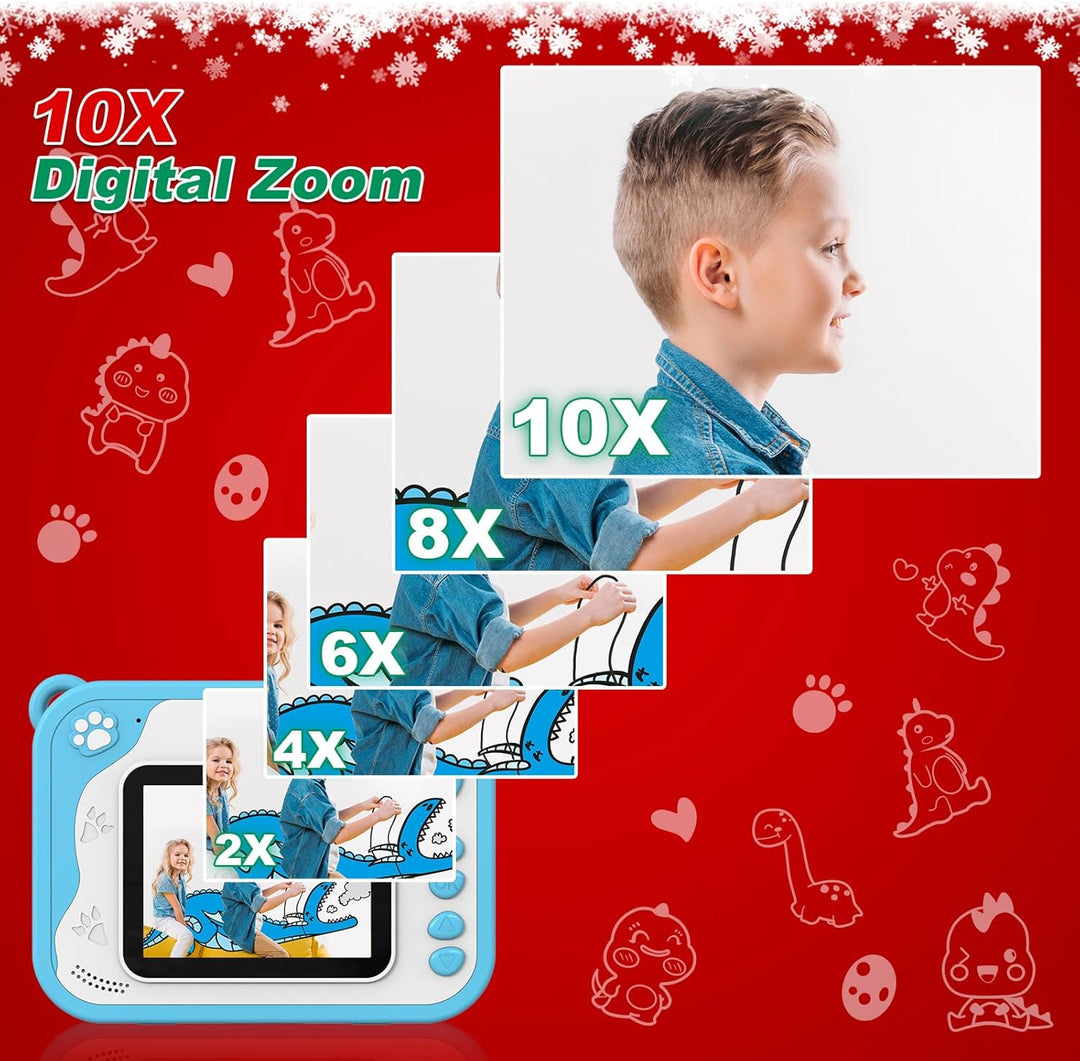 Ushining Dětský instantní fotoaparát s okamžitým tiskem, vánoční balení