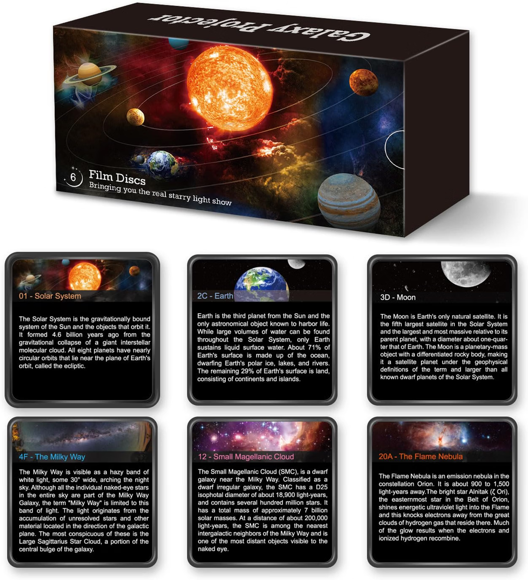Doplňujúca sada kaziet pre projektor galaxie (1. generácia) | 7 kaziet so snímkami v HD kvalite
