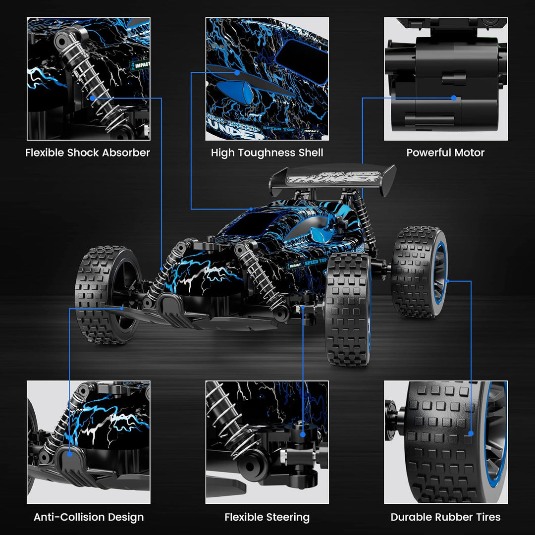 Tecnock RC závodní buggy 1:18 – s LED osvětlením a rychlost až 20 km/h