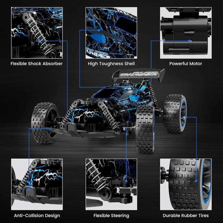 Tecnock RC závodní buggy 1:18 – s LED osvětlením a rychlost až 20 km/h