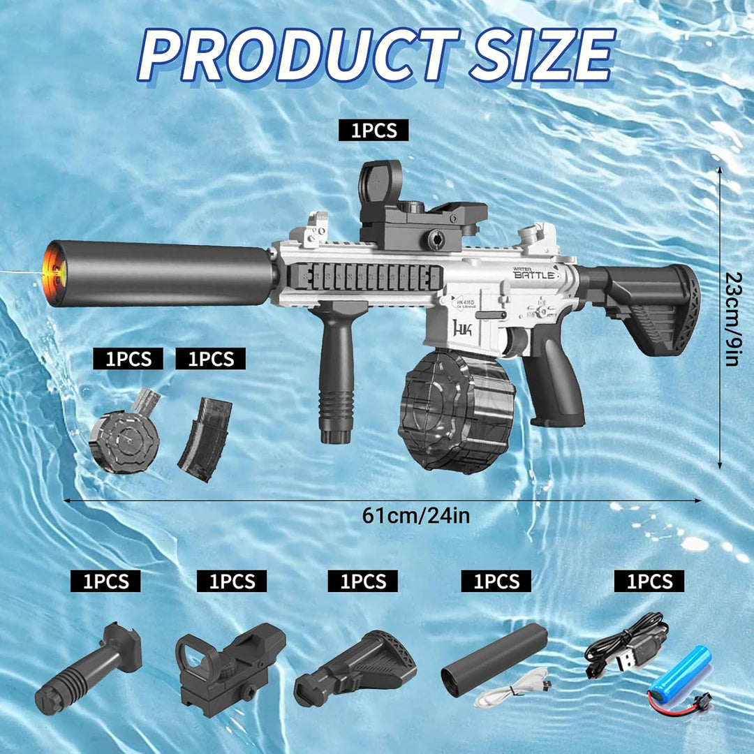 M416 Elektrická vodná pištoľ | dostrel až 10 m, 2 zásobníky, automatické strieľanie