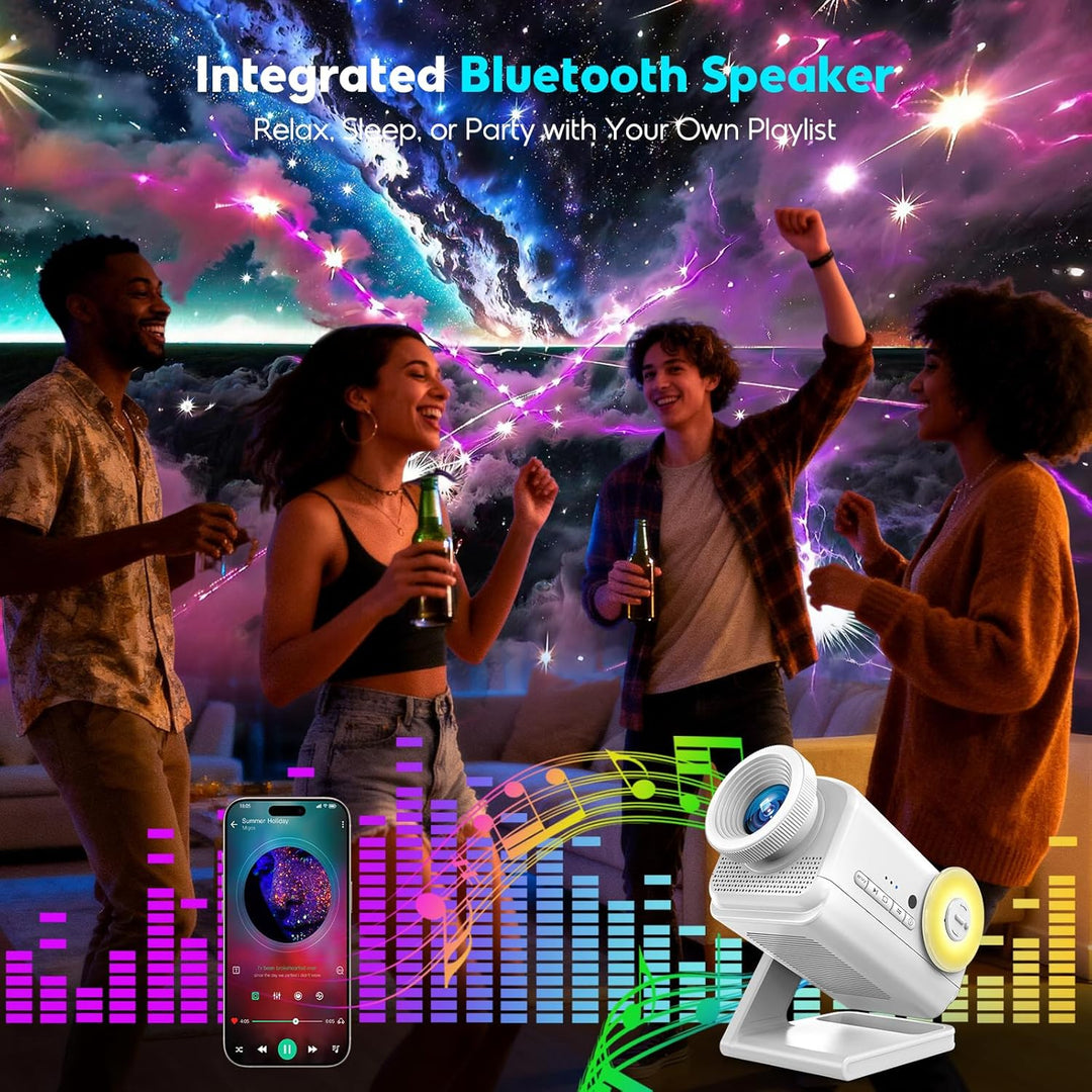 Hologramový 3D projektor - 60 dynamických scén, Bluetooth reproduktor, dálkové ovládání, noční světlo