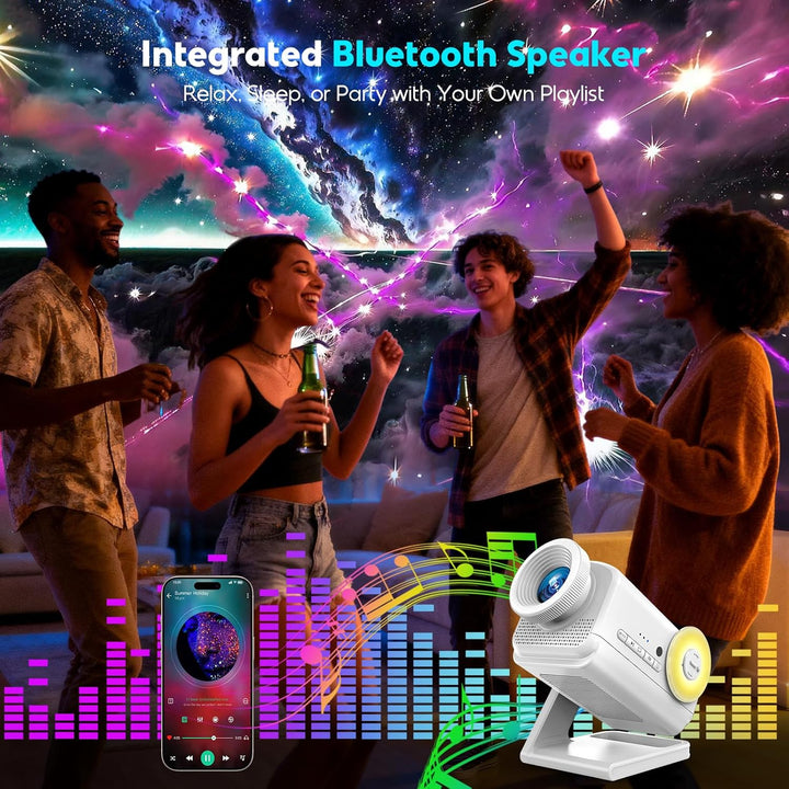 Hologramový 3D projektor - 60 dynamických scén, Bluetooth reproduktor, dálkové ovládání, noční světlo