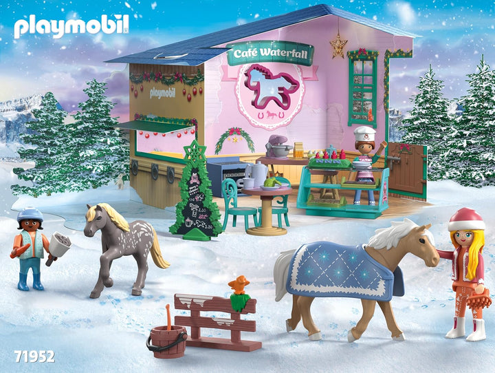 PLAYMOBIL 71952 – Adventní kalendář „Vánoční pečení v jezdecké kavárně“, Horses of Waterfall