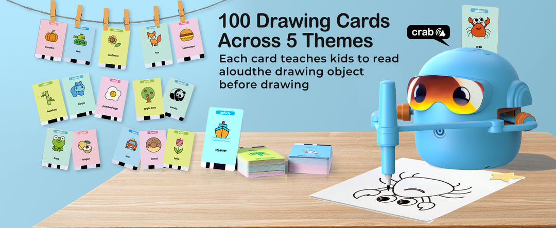 Thinkaroo Kreslící robot pro děti – interaktivní výuková hračka s hudbou a 100 kartami