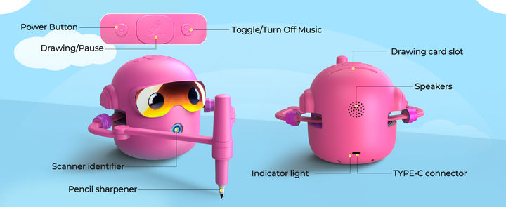 Thinkaroo Kreslící robot pro děti – interaktivní výuková hračka s hudbou a 100 kartami