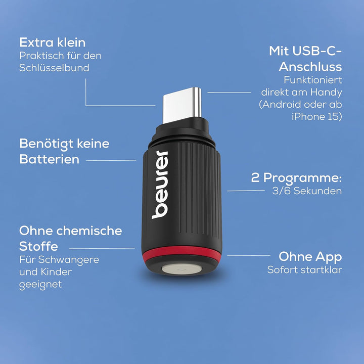 Beurer BiteX Go Deep Black – USB-C pomocník po bodnutí hmyzem
