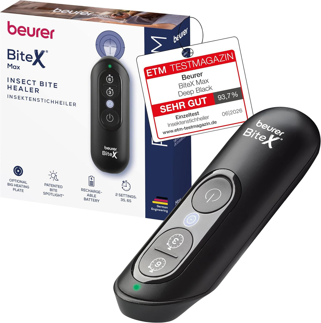 Beurer BiteX Max Deep Black – dobíjecí aplikátor tepla po bodnutí hmyzem