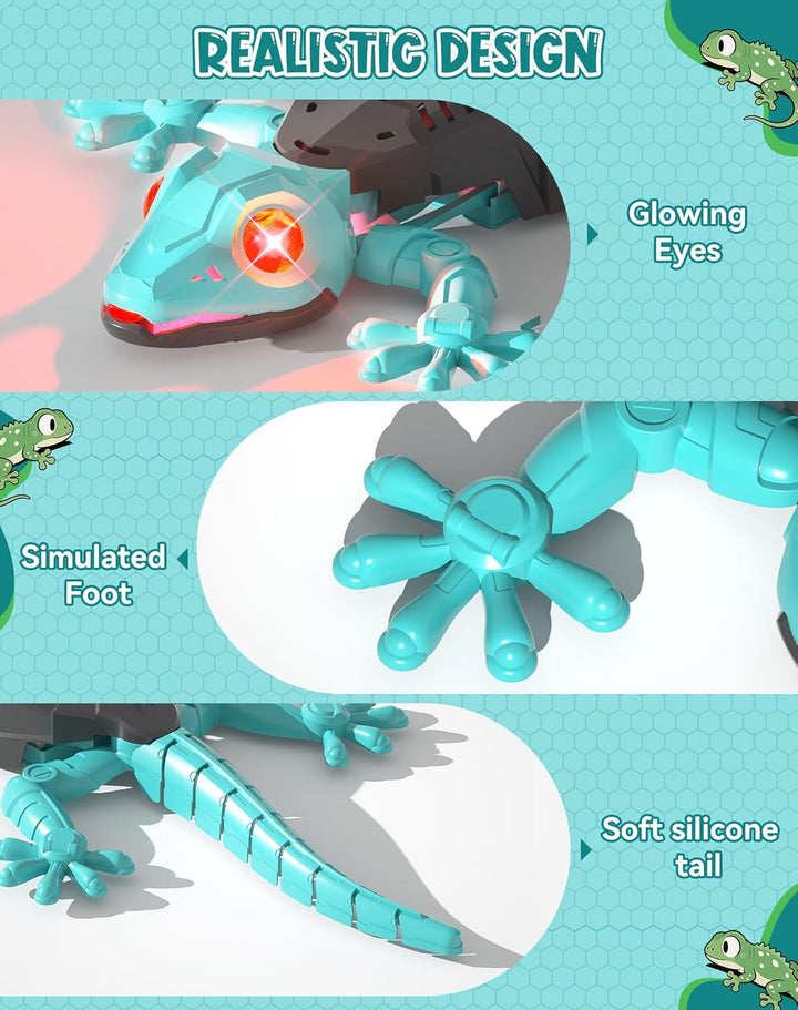 Charmofun RC Gekon na zeď s LED očima – dálkově ovládaný lezecký ještěr