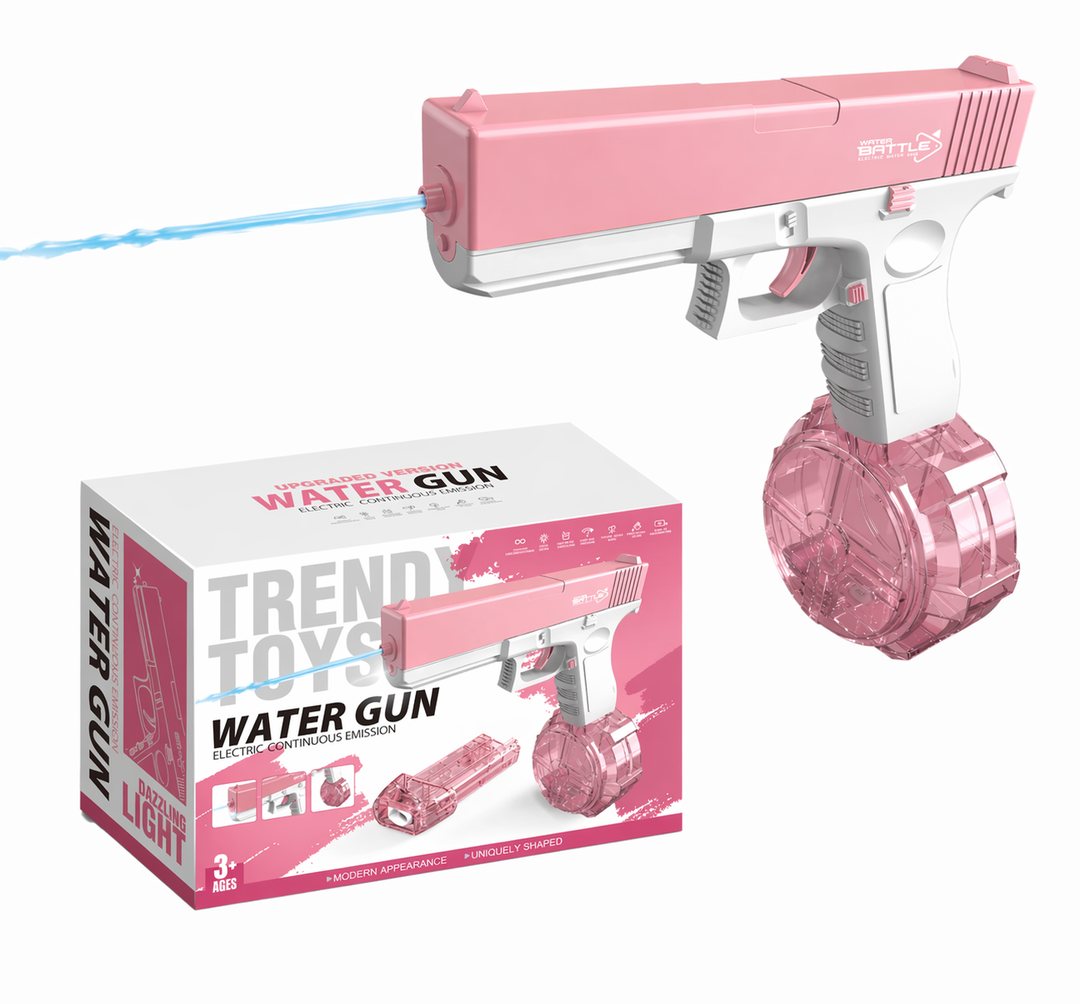 GLOCK Elektrická vodná pištoľ pre deti | Dlhý dostrel, 2 zásobníky, automatické strieľanie