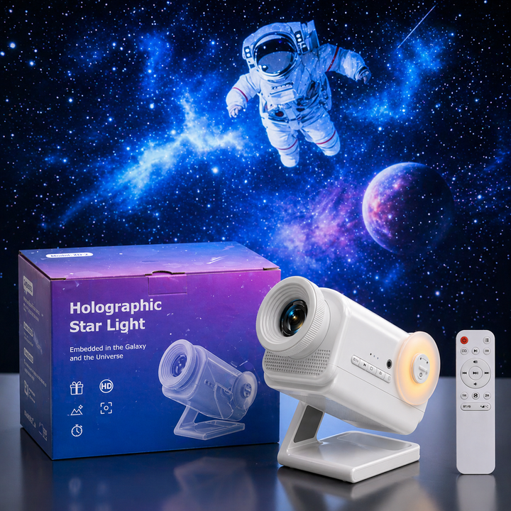 Hologramový 3D projektor - 60 dynamických scén, Bluetooth reproduktor, dálkové ovládání, noční světlo