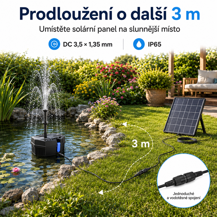Biling Prodlužovací kabel pro solární jezírkové filtry FA101 a FA201 – 3 m, IP65