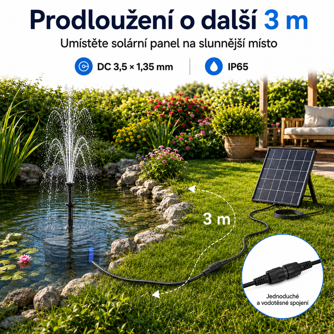 Biling Prodlužovací kabel pro solární jezírkové filtry FA101 a FA201 – 3 m, IP65