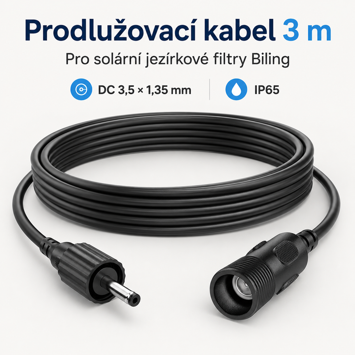 Biling Prodlužovací kabel pro solární jezírkové filtry FA101 a FA201 – 3 m, IP65