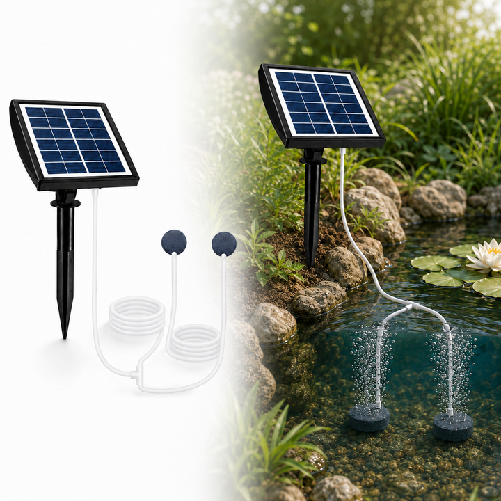 Fapiere Solárny prevzdušňovač jazierka – 2200 mAh batérie, 2 režimy, 2 W