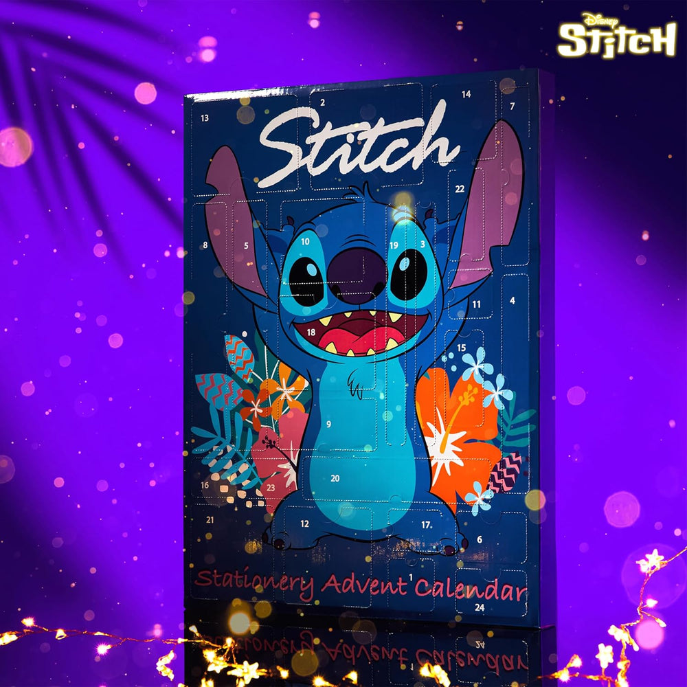 Disney Stitch Adventní kalendář 2025 – Psací potřeby a doplňky (Modrý Stitch)