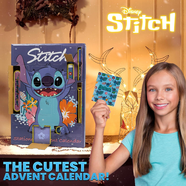 Disney Stitch Adventní kalendář 2025 – Psací potřeby a doplňky (Modrý Stitch)