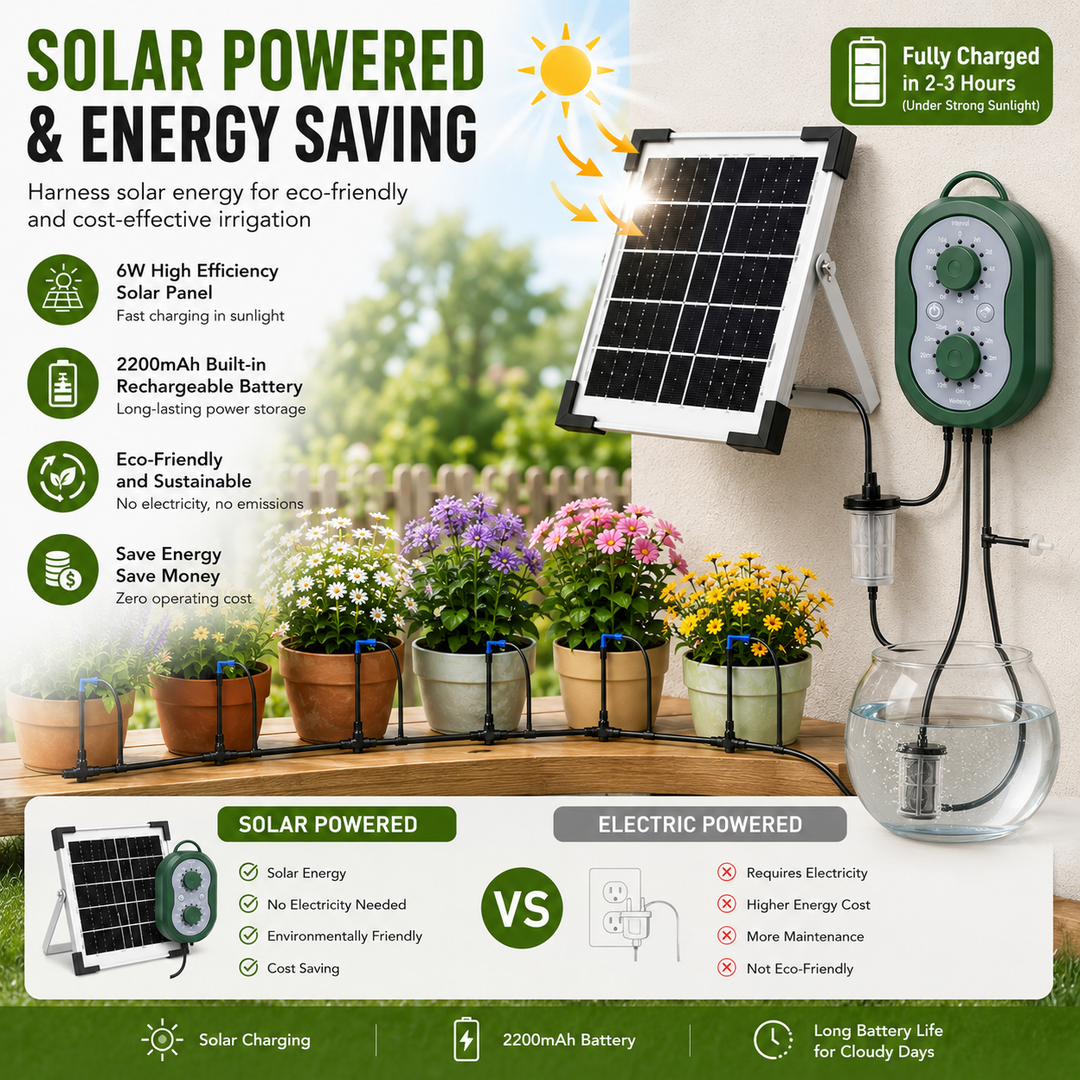 Fapiere Solární zavlažovací systém IC603 pro 30 rostlin - 144 režimů zavlažování, časovač