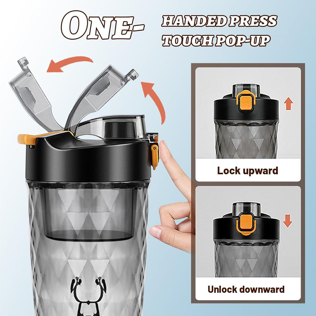 Flintronic Přenosný elektrický shaker na protein 650 ml, černá