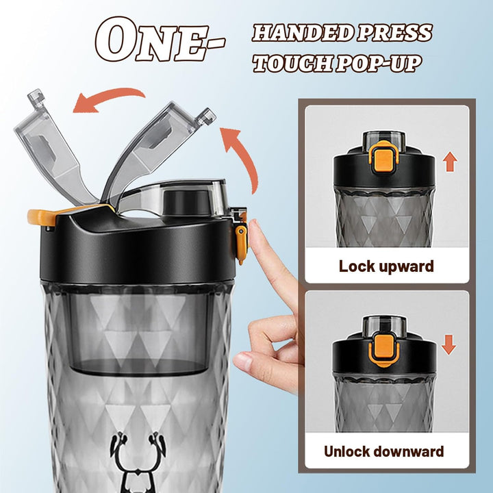 Flintronic Přenosný elektrický shaker na protein 650 ml, černá