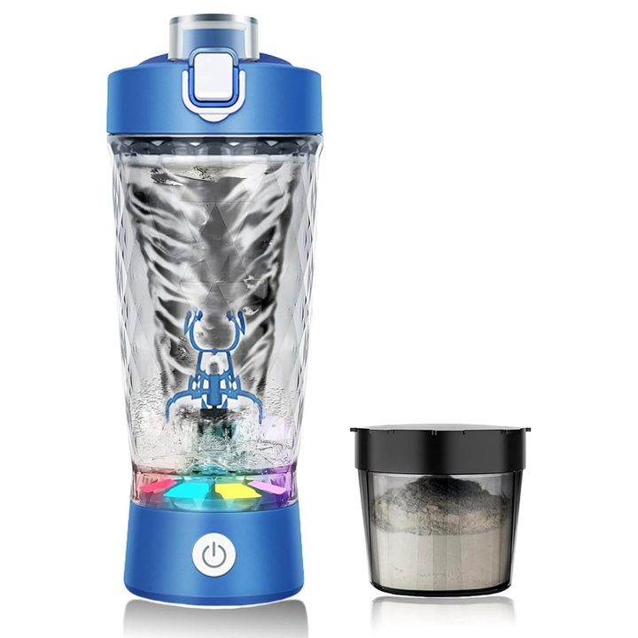 Flintronic Přenosný elektrický shaker na protein 650 ml, modrá